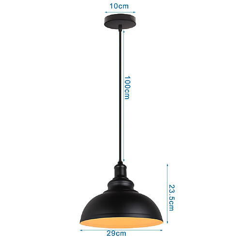 Lustre Vintage Industriel Cage Métal Noir E27 - Suspension Style Loft Café Bar Chambre