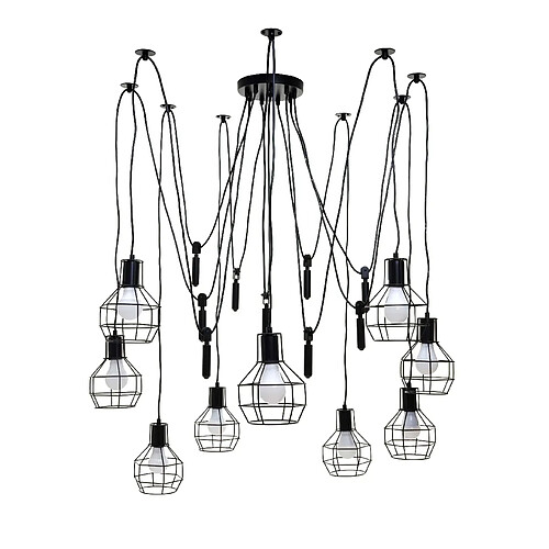 Decoshop26 Suspension industrielle - Noir