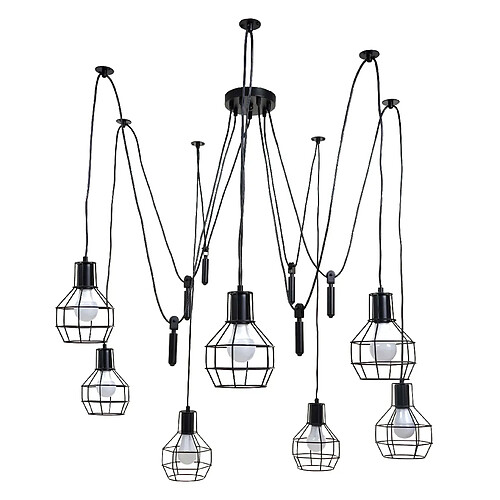 Decoshop26 Suspension métal industriel - Noir et or