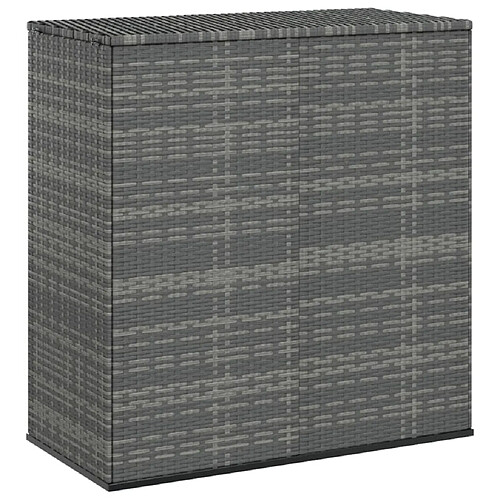 Helloshop26 Coffre de jardin résine tressée - Gris