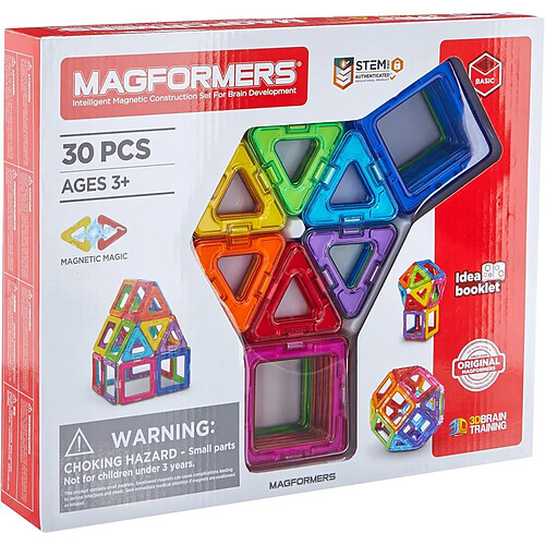 Magformers jeu magnétique 30 pièces - Multicolore