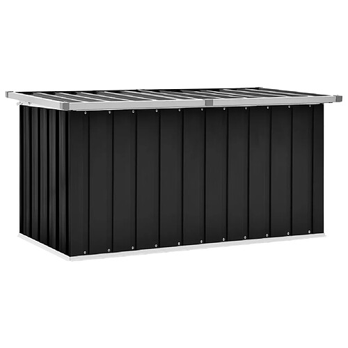 Helloshop26 Coffre de jardin acier galvanisé - Anthracite