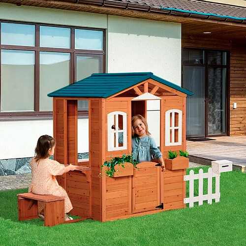 Ataa Maisonnette en bois pour enfant - Gris
