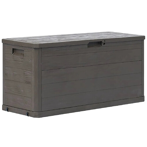 Helloshop26 Coffre de jardin plastique - Marron
