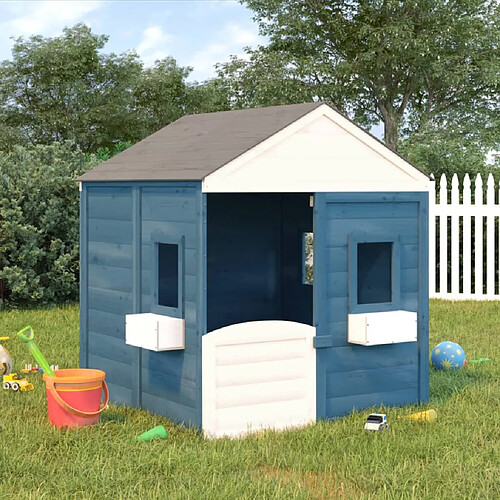 vidaXL Maison de Jeux - Bleu/Gris/Blanc