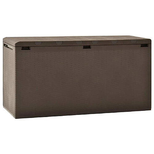 Helloshop26 Coffre de jardin plastique - Marron
