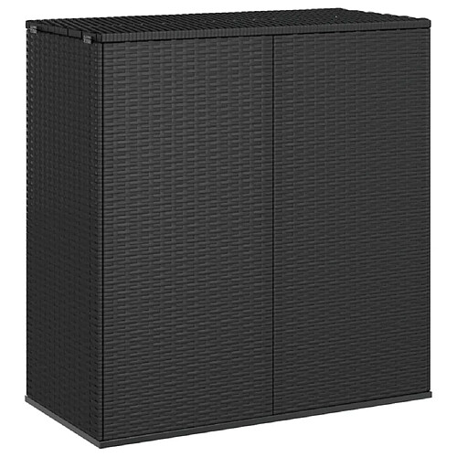Helloshop26 Boîte à coussins de jardin résine tressée 100 x 49 x 103,5 cm - Noir