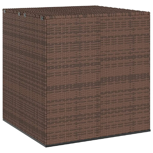 Helloshop26 Coffre de jardin résine tressée - Marron