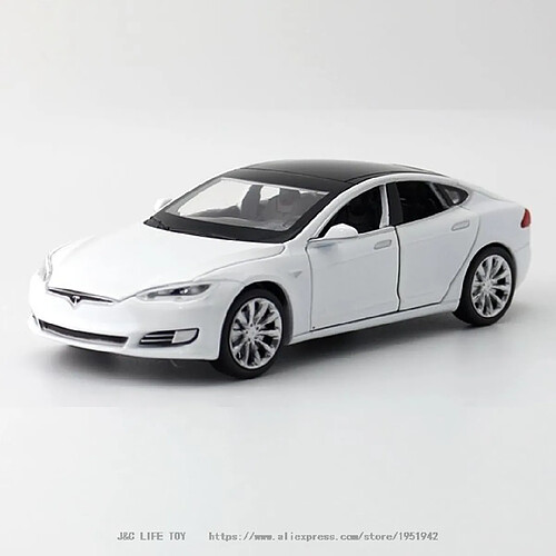 Voiture miniature Tesla Model S 1:32 - Blanc
