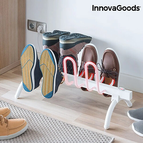Totalcadeau Séchoir électrique à chaussures en aluminium - 80 W - blanc