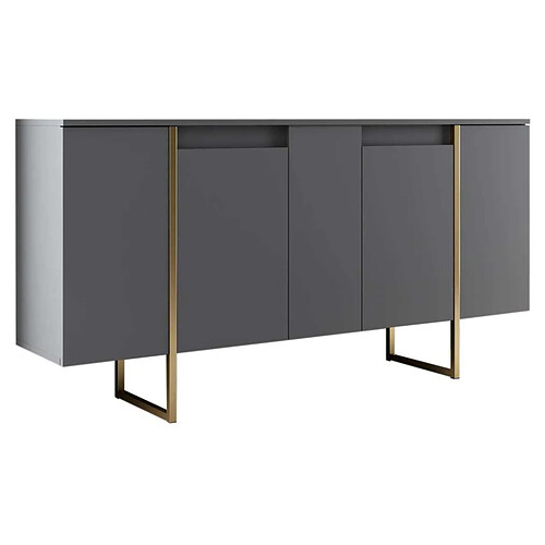 Hanah Home Buffet Luxe anthracite et doré