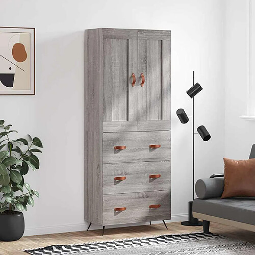 VIDAXL vidaXL Buffet haut sonoma gris 69,5x34x180 cm