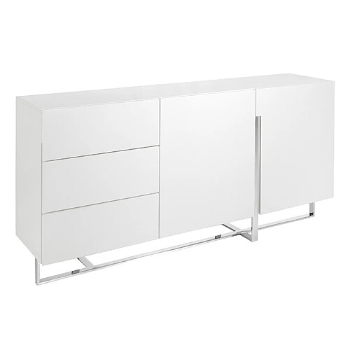 Angel Cerda Buffet en bois blanc et acier chromé