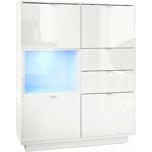 MPC Buffet Intégralement Laqué - Blanc 123x103x38 cm