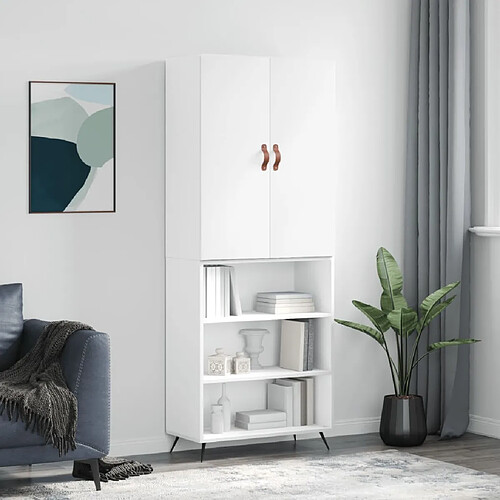 vidaXL Buffet haut Blanc 69,5x34x180 cm