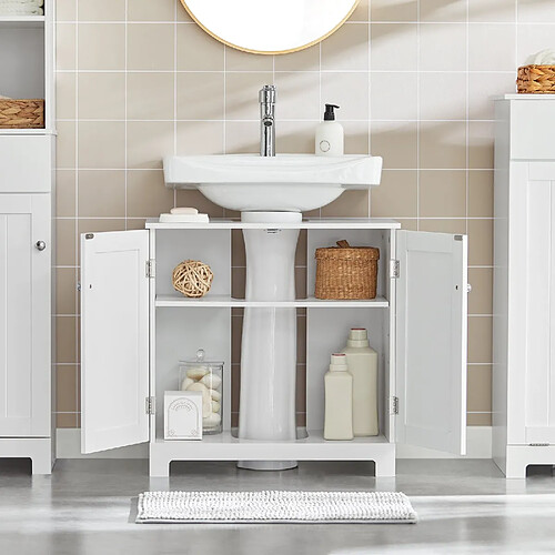 SoBuy BZR18-II-W Meuble sous-lavabo 60 cm - Blanc