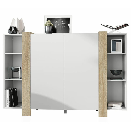 MPC Meuble Blanc Mat Chêne - 149x101 cm