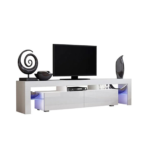 Tendance DUSINE Meuble TV SPIDER BIG - 200 cm - Blanc MAT
