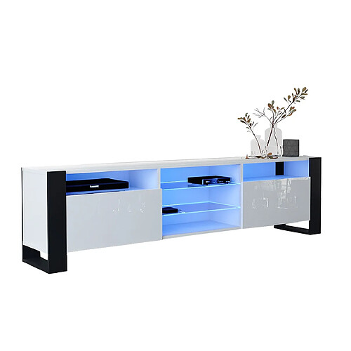 Tendance DUSINE Meuble TV 200 CM LOVY - Blanc