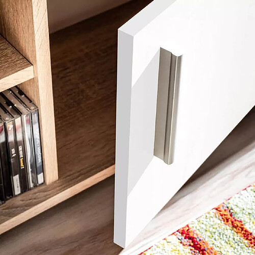 Helloshop26 Meuble TV mural LED - Chêne