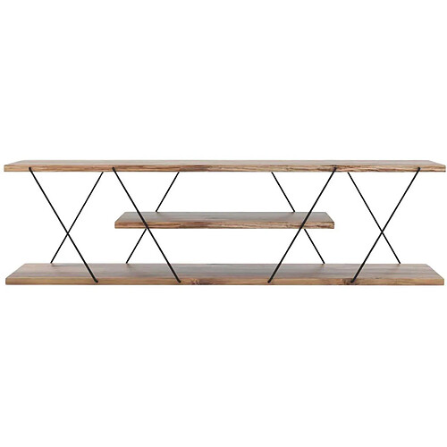 Hanah home Meuble TV scandinave - Naturel et noir