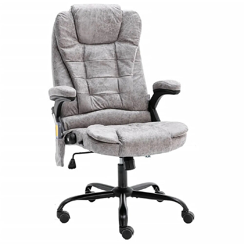 vidaXL Chaise de bureau massage Gris clair