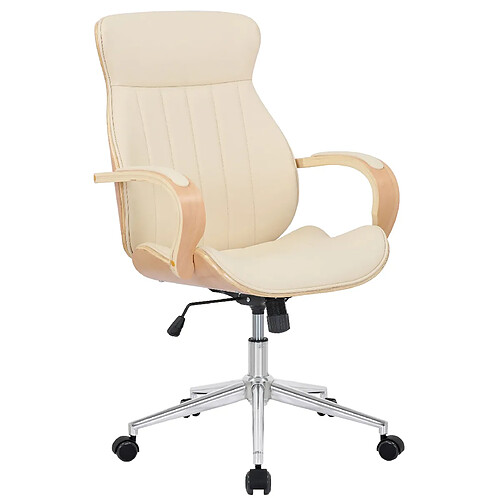 Decoshop26 Fauteuil de bureau - Crème