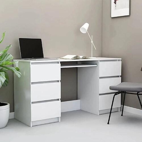 vidaXL Bureau - Blanc - 140x50x77 cm