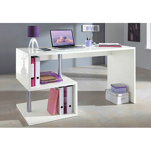 Alter Bureau design avec retour - Blanc