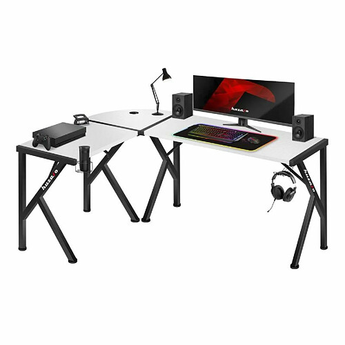 Bureau gamer assis-debout - Blanc