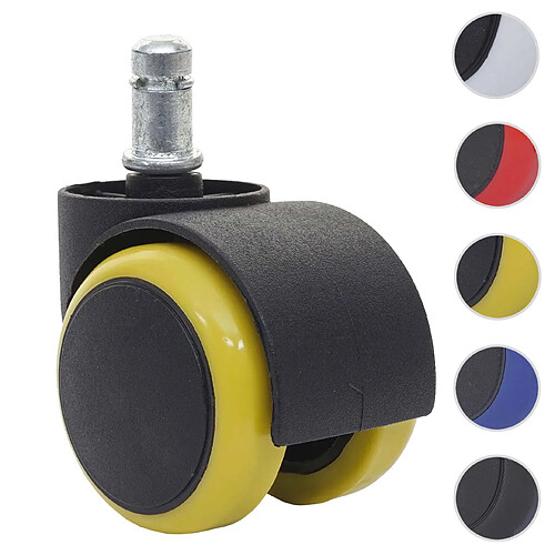 Mendler Roulettes pour meuble - Jaune