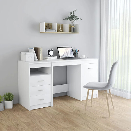 vidaXL Bureau blanc 140x50 cm