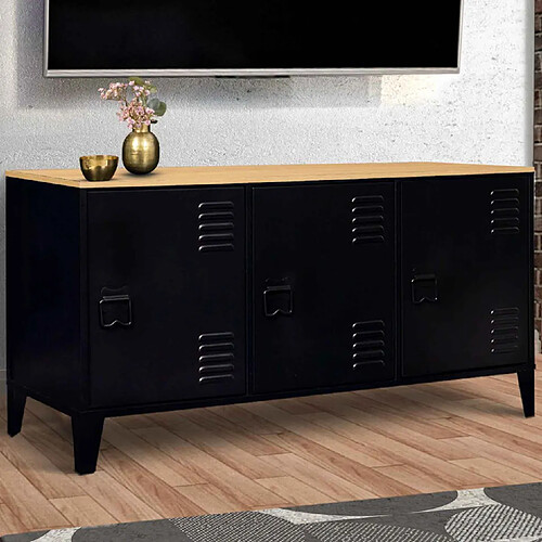 Idmarket market Buffet 3P ESTER Noir