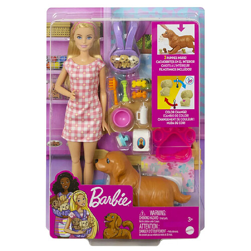Mattel Barbie Naissance des chiots - Coffret poupée