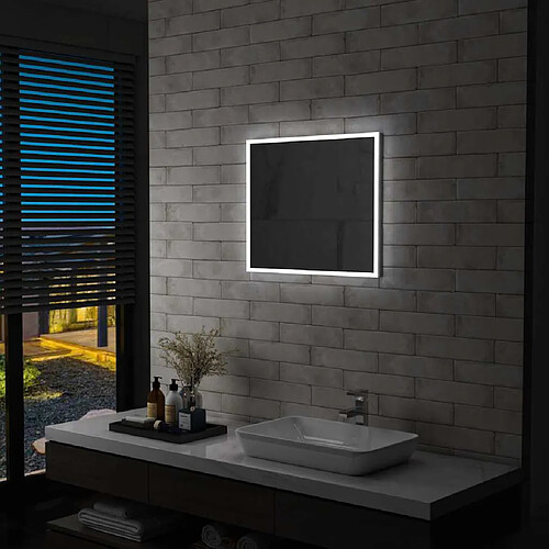 vidaXL Miroir mural à LED 60x50 cm pour salle de bains