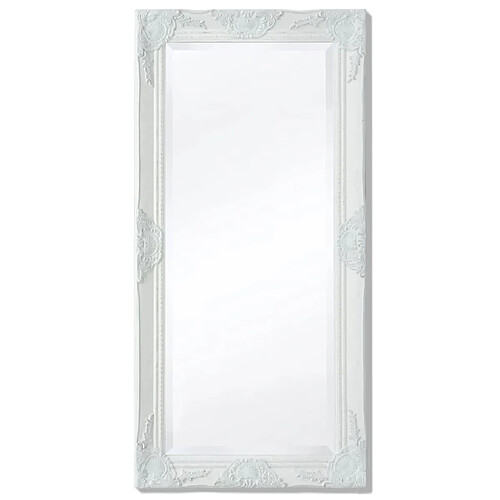 Decoshop26 Miroir mural Baroque Blanc