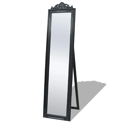 vidaXL Miroir sur pied baroque - Noir