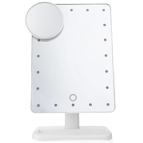 Wewoo Miroir à capteur tactile led portable avec lampe de bureau lumière blanche