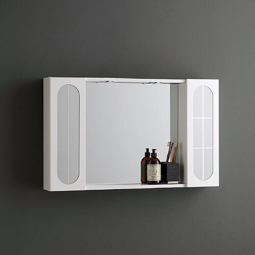 Kiamami valentina Miroir de salle de bain lumineux - Blanc
