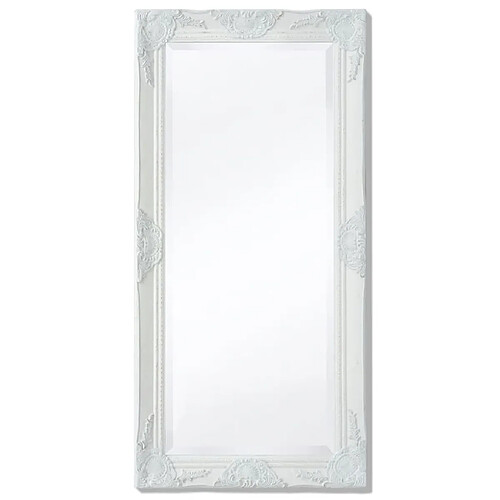 VidaXL Miroir Mural Baroque 100x50 cm - Blanc