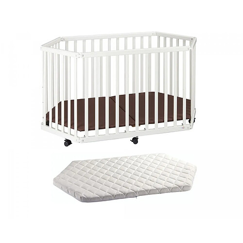 Tissi Parc bébé avec matelas - Blanc