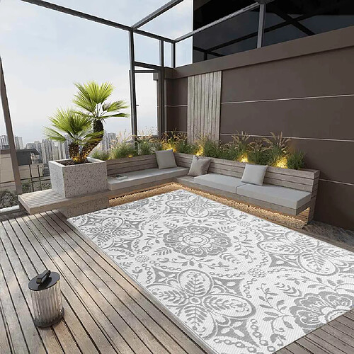 vidaXL Tapis d'extérieur - 190x290 cm - Gris Clair