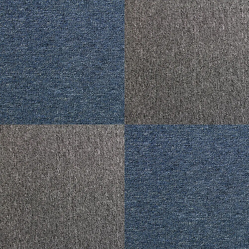 Monstershop Dalles de Moquette - 50x50 cm - Bleu Tempête & Anthracite