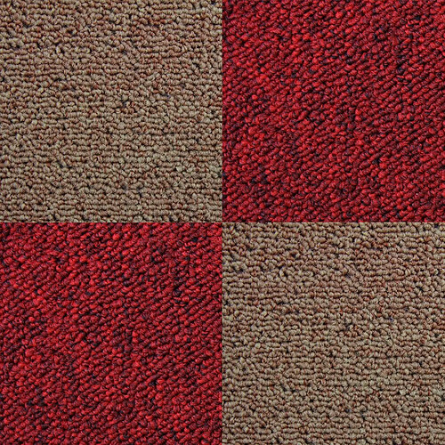 Monstershop Dalles de Moquette - 50x50 cm - Sable & Rouge Écarlate
