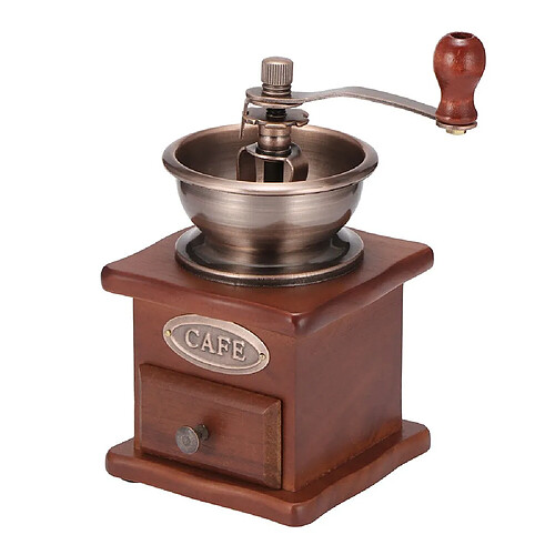 Moulin à café manuel rétro bois et inox