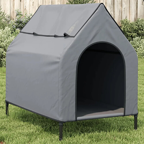 vidaXL Niche pour chien - Gris Tissu Oxford
