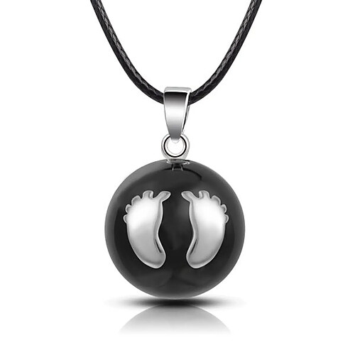 Totalcadeau Bola de grossesse - Boule noire - Pieds