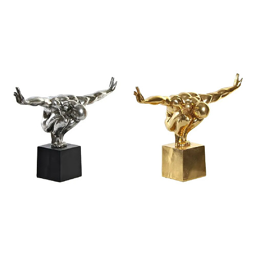 DKD Home Decor Figurine Argenté Doré Résine