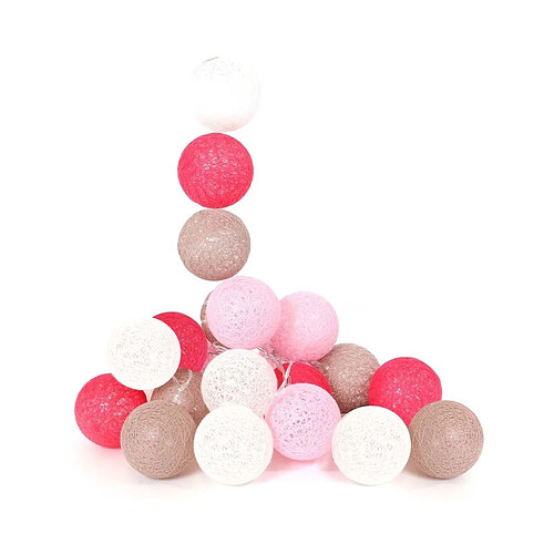 Home Deco Light Home_deco_light Guirlande lumineuse boules - Rose