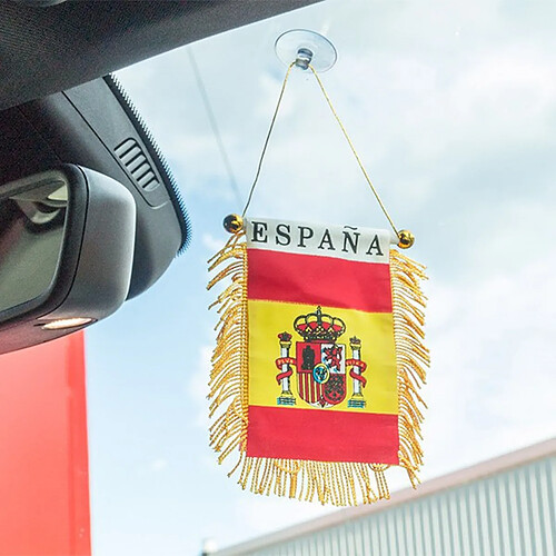Fanion Brésil AZ FLAG – 13x10 Cm, Ventouse, Franges Dorées, Pour Voiture Ou Décoration